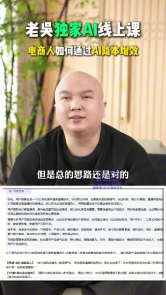 天诺老吴AI电商实战课:DeepSeek降本提效25讲(2025最新版)