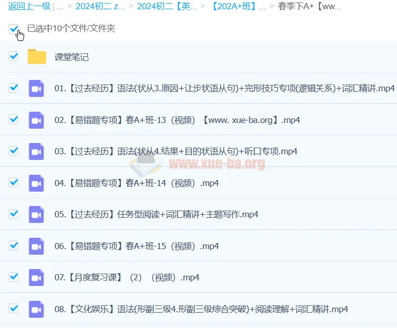 2024 A+寒春班 初二英语培优课程(王凯皎)持续更新
