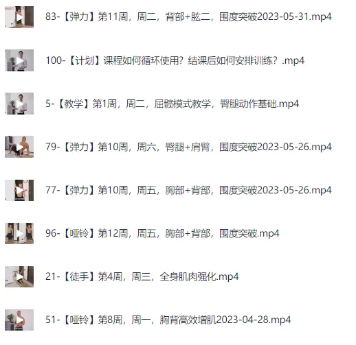 卓叔增重：12周家庭增肌循环计划【完结视频课程】