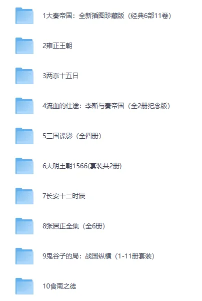 豆瓣高分历史权谋书单:大秦帝国、雍正王朝等经典作品合集(PDF/电子书)