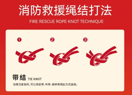 消防安全救援24种绳结打法教程，关键时刻能救命
