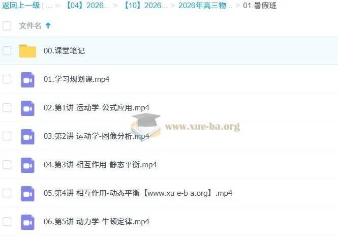 鲜朝阳 2026高三高考物理S提升暑假班(持续更新)