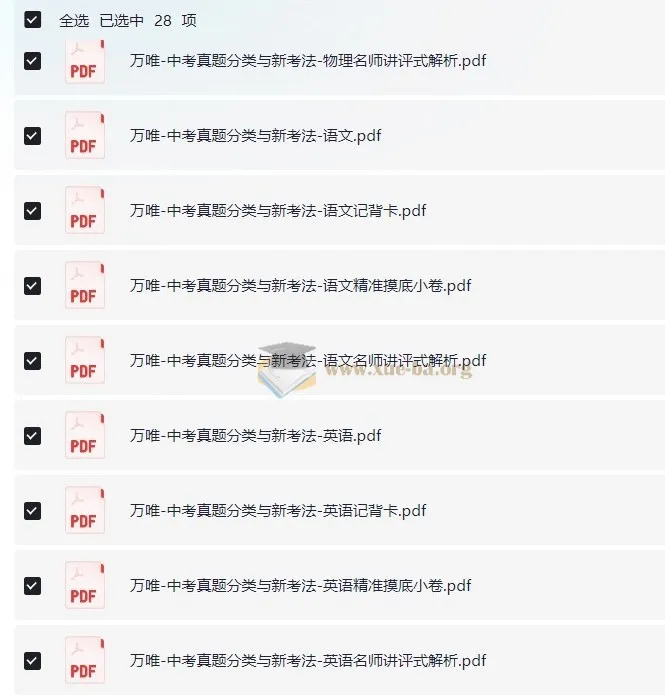 2025版万唯中考真题分类与新考法全科资源(语数英物化历道)
