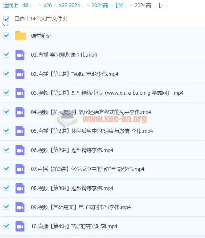 2024高一化学寒假提升课程 李伟主讲