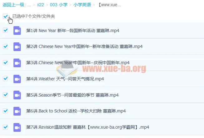 董嘉琳小学三年级英语寒假班7讲完结