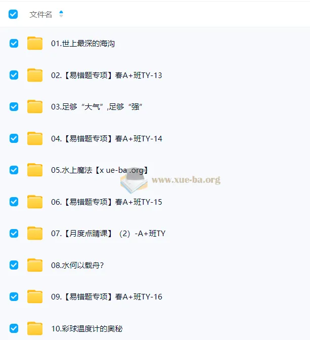 【2025初二春下】自然科学自主学习TY·A+课程资源