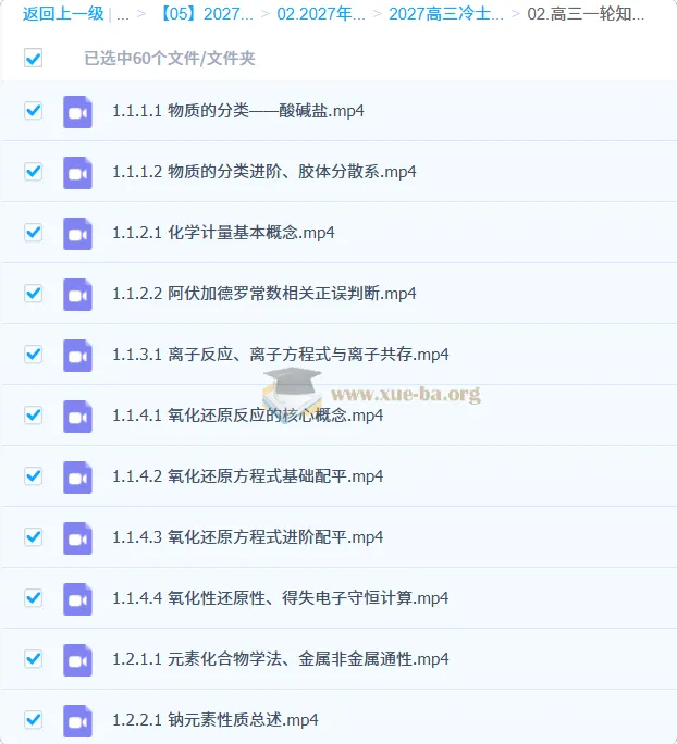2027高考化学一轮复习：冷士强系统精讲课程
