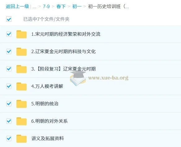 都运欢2027届初一历史培训班（春下·全国版·A+）系统课程