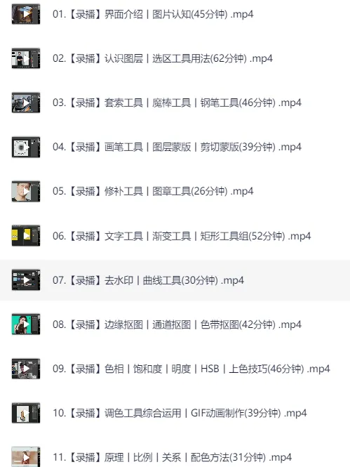PS零基础设计班系统视频课程（30节录播课）