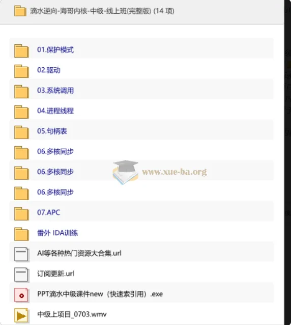 滴水逆向·海哥内核中级线上班（完整版）
