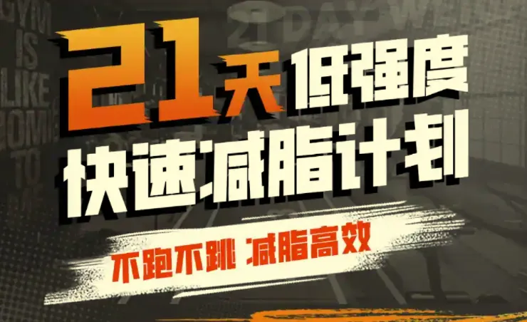 猫叔：21天低强度无跑跳高效减脂，简单实用的居家训练计划