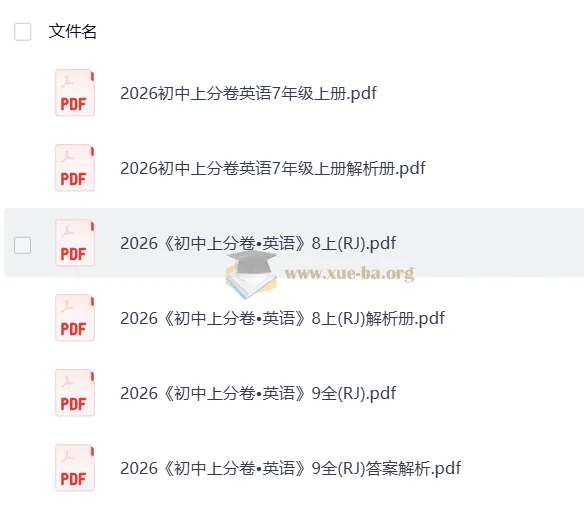 2026上分卷 初中英语上册789（人教）电子版教辅资料