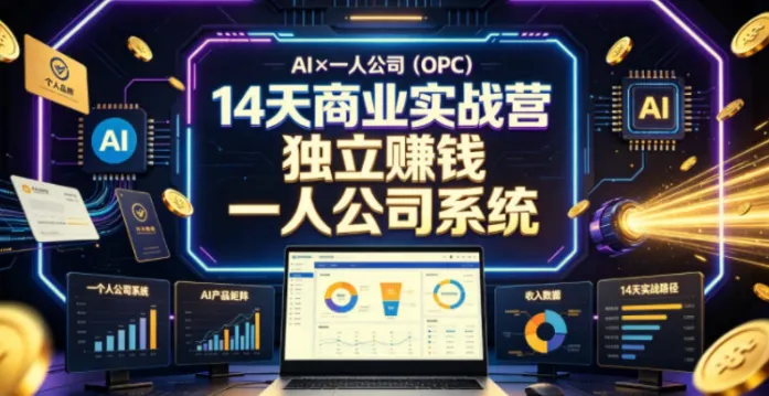 AI×一人公司14天商业实战营:从0到1搭建你的AI驱动赚钱系统