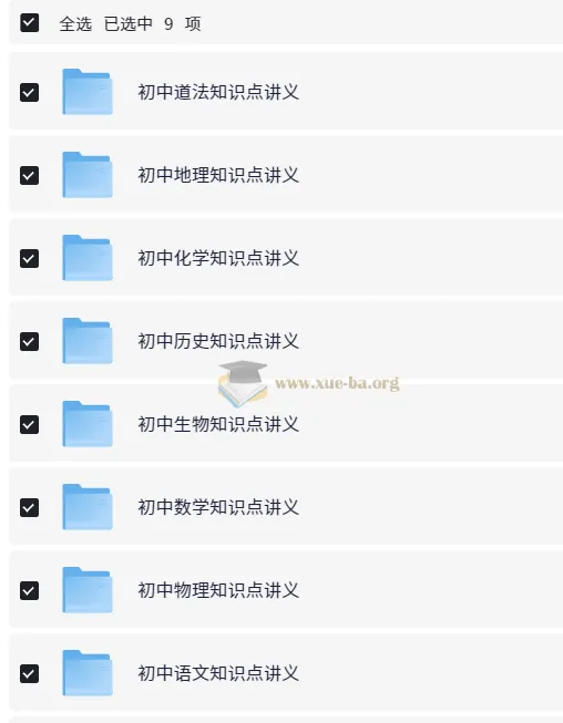 初中全科知识点讲义与思维导图合集，高效复习备考必备资料