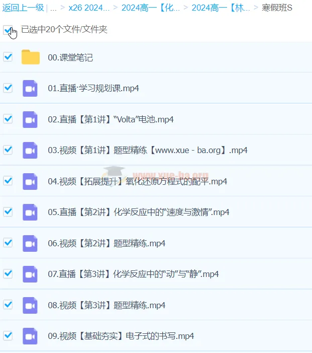2024高一化学 林森化学S寒假班 视频课程+配套讲义笔记