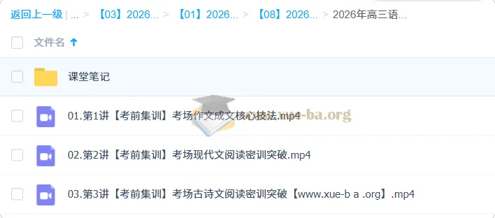 2026高三语文冲刺密训班 张亚柔考前集训全七讲