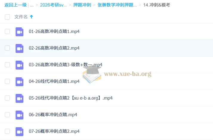 2026考研数学冲刺必备 张翀押题班高数线代概率全攻略