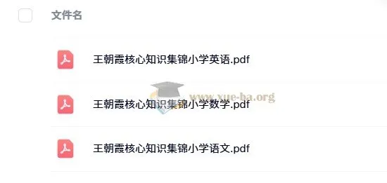 王朝霞小学语文数学英语核心知识集锦 三科PDF汇总
