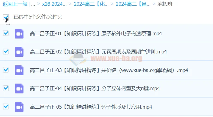 2024高中化学 吕子正 高二化学寒假班（知识精讲精练）