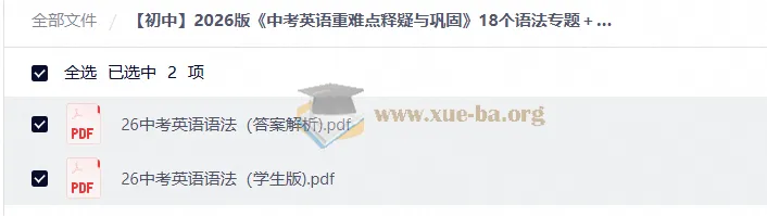 2026中考英语重难点释疑与巩固 18个语法专题+题型特训含解析