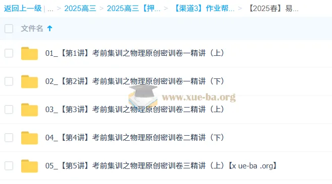 何连伟2025高三高考物理密训班 考前集训原创密训卷精讲