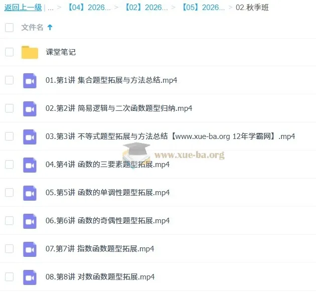 祖少磊2026高一数学秋季班 一轮提升课程 持续更新