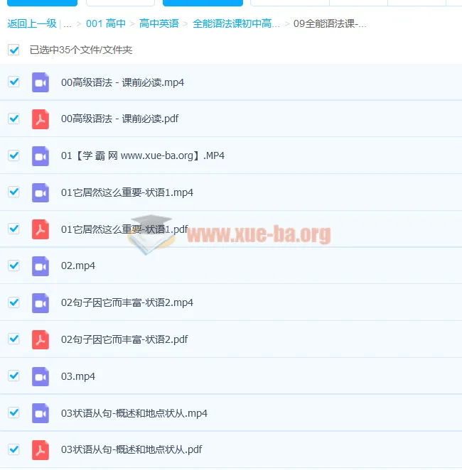 全能语法课初中高三级71讲MP3+PDF讲义完整版