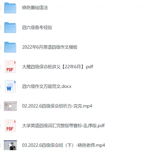 刘晓艳四六级保命班 考研英语4-6级备考资料合集