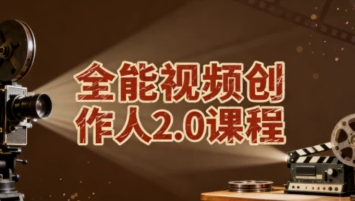 全能视频创作人2.0课程：拍摄剪辑、导演思维与IP运营一站式实战