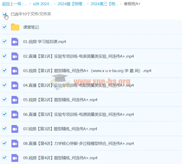 2024高考物理 何连伟A+寒假班 课程资源
