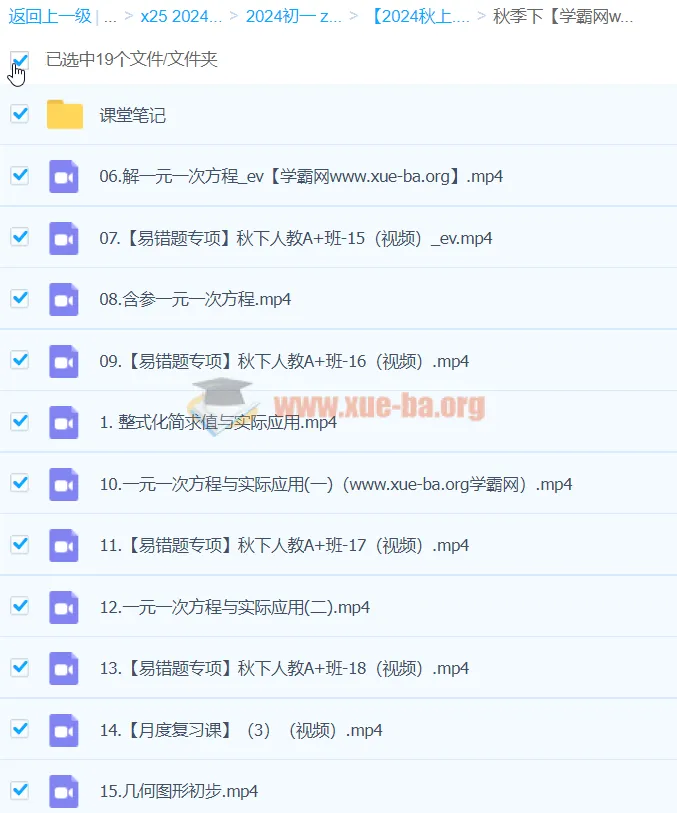 2024秋季A+班初一数学（徐丝雨）课程资源合集