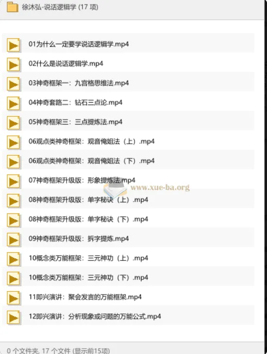 徐沐弘说话逻辑学:17节视频课掌握即兴表达与思维框架