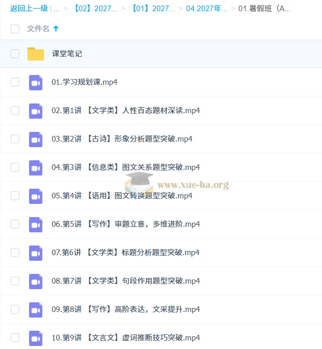 2027高中高二语文 罗斐然 A+暑假班 课程合集