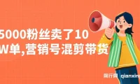 营销号混剪带货课程：新手小白10分钟产出一条视频，5000粉丝卖10W单