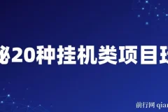 揭秘20种网创挂机项目玩法，小白轻松上手
