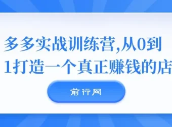 多多实战训练营：0 – 1打造赚钱店铺