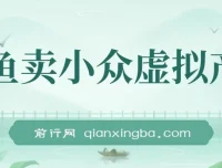 咸鱼小众虚拟产品售卖课程：简单上手，单店月利润破万