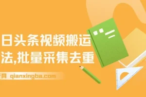 今日头条视频搬运玩法：软件一键去重项目介绍