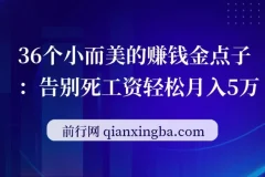 36个小而美赚钱点子课程：开启副业月入五万