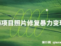 蓝海照片修复变现教程：无门槛小白项目