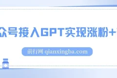 公众号接入GPT服务软件：涨粉变现新途径