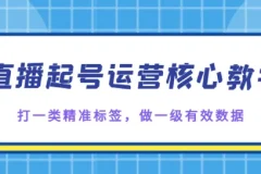 抖音直播起号核心教学：精准标签与有效数据打造