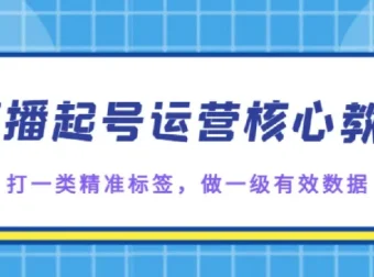 抖音直播起号核心教学：精准标签与有效数据打造