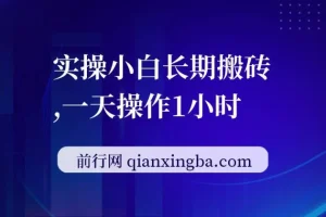 实操小白长期搬砖项目教程