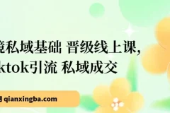 跨境私域基础与晋级线上课：TikTok引流与私域成交