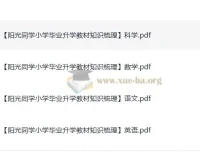 阳光同学小升初教材知识梳理