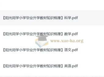 阳光同学小升初教材知识梳理