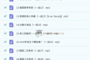 王芳讲一战二战音频课程