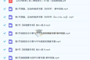 刘怡2024秋季初二物理培训班（全国通用·A+班）