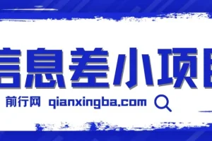 新手可玩赚的信息差小项目：项目原理与操作流程全套工具介绍